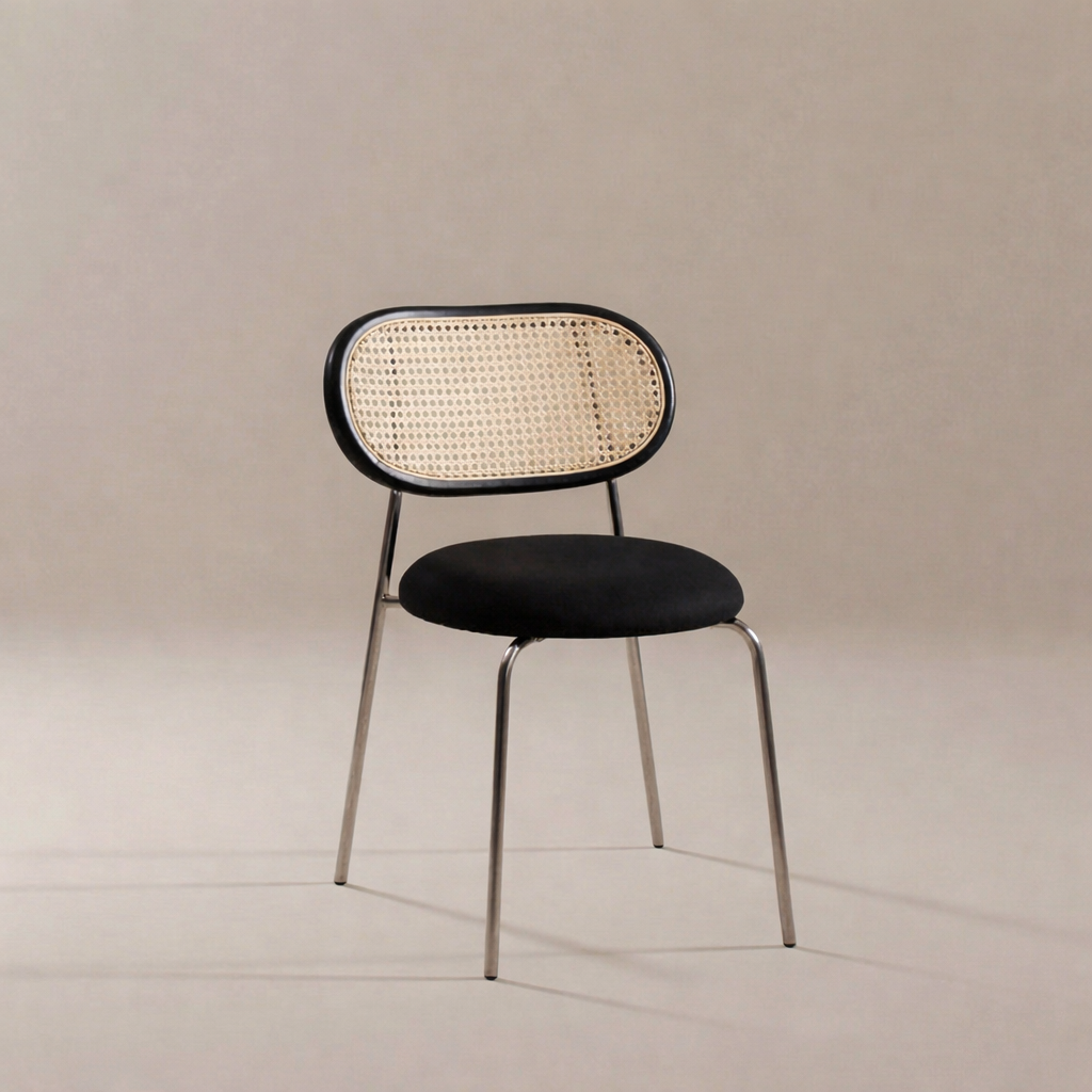 Modern Chair with Comfortable Rattan Backrest | Cozy Furniture