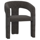 Archway Dining Chair in dark textured upholstery featuring a curved backrest and cushioned seat in a neutral studio setting