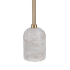 Close-up of Aurelia Candle Holder showing white marble texture and brass stem