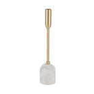 Medium Aurelia Candle Holder with white marble base and brass stem