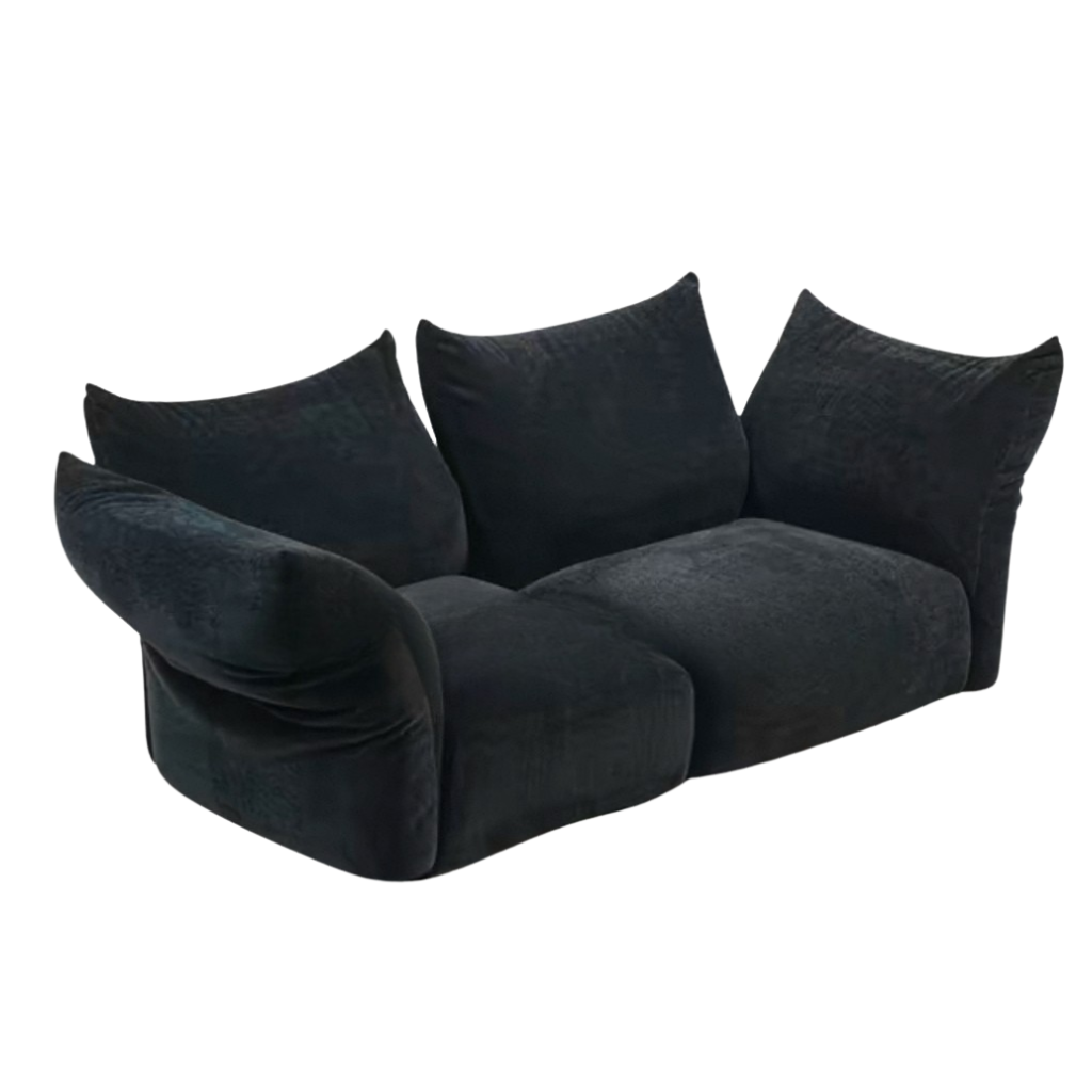 2 seater blooming Embrace Modular Sofa in deep navy fabric in studio setting