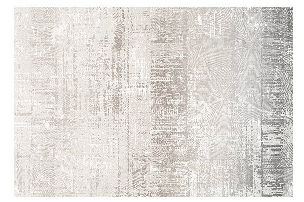 Calm Grey Haven Rug with textured abstract pattern in soft grey and beige tones