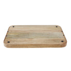 Bottom view of Cavallo Wood Tray showing smooth mango wood finish with protective pads at each corner