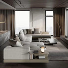 Cityscape Modular Sofa in light grey linen displayed in a modern high-rise living room with large windows