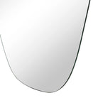 Close-up of the Drift Full Length Mirror showing its curved frameless edge design.