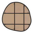 Back view of Eclipse Wall Mirror showing irregular shape, MDF backing, and multiple mounting hooks