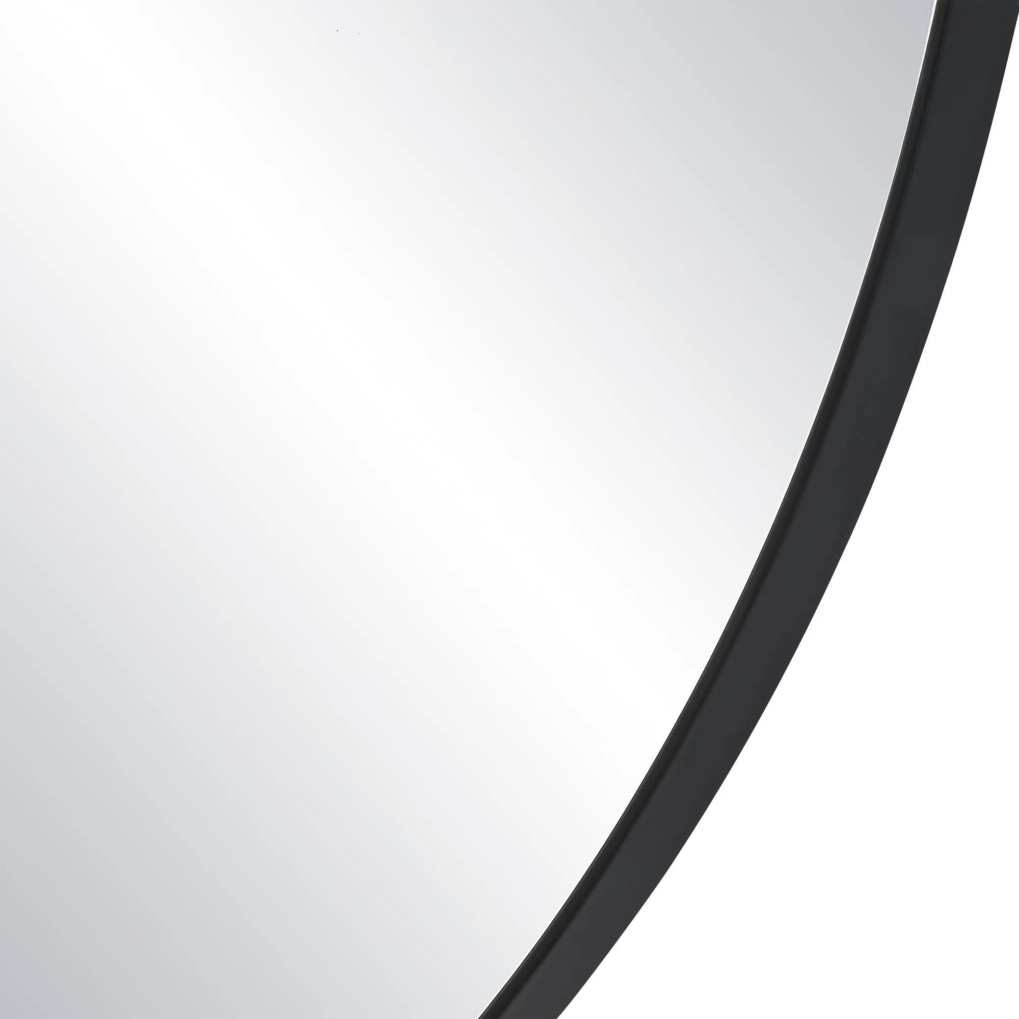 Close-up of Eclipse Wall Mirror showing slim black irregular frame edge