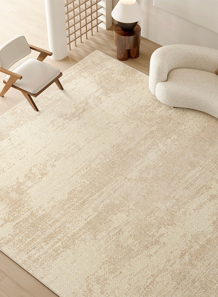 Grace Rug in a modern neutral living room with soft beige tones and minimalist furniture