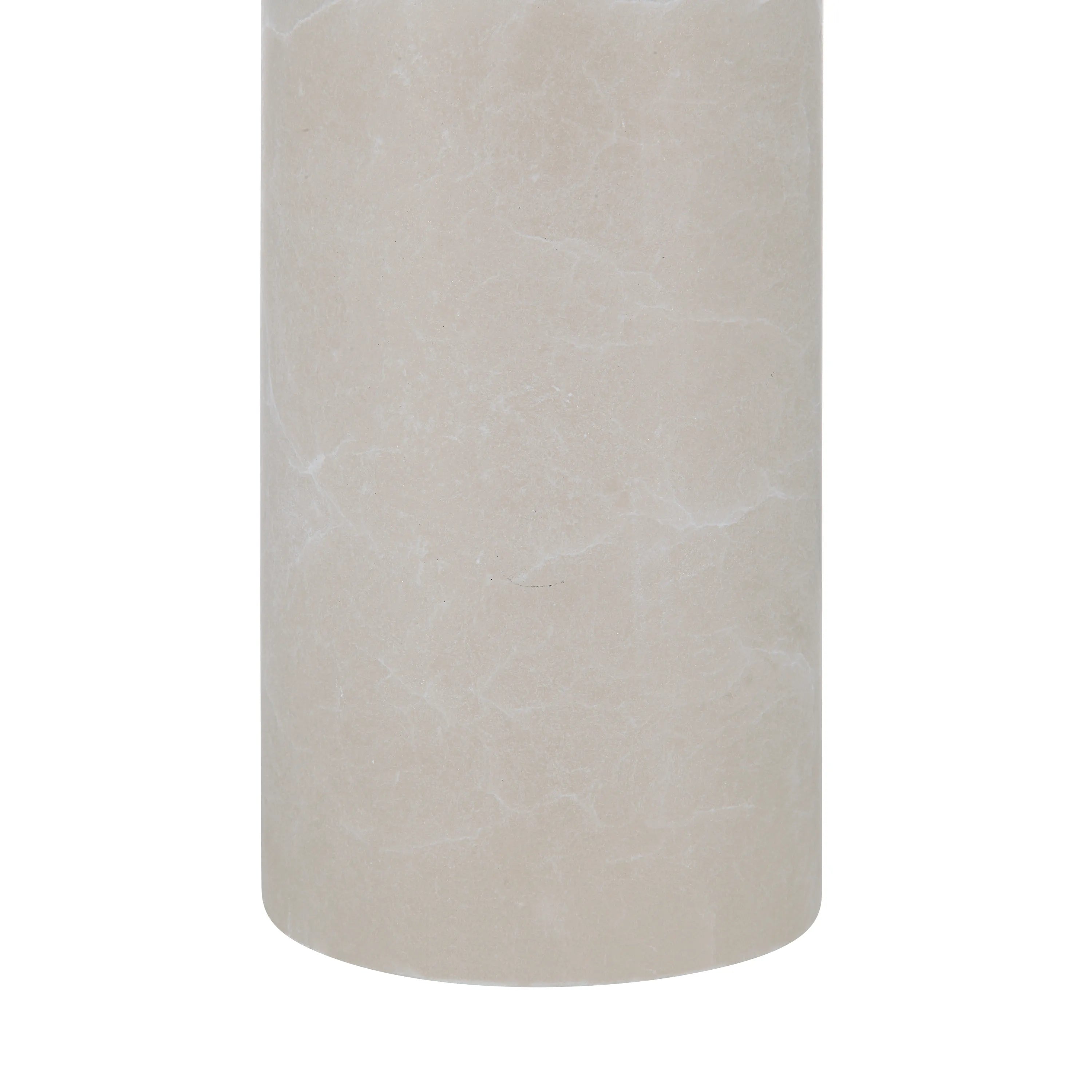 Close-up of Iris Onyx Table Lamp base showing smooth beige onyx texture with subtle natural veining