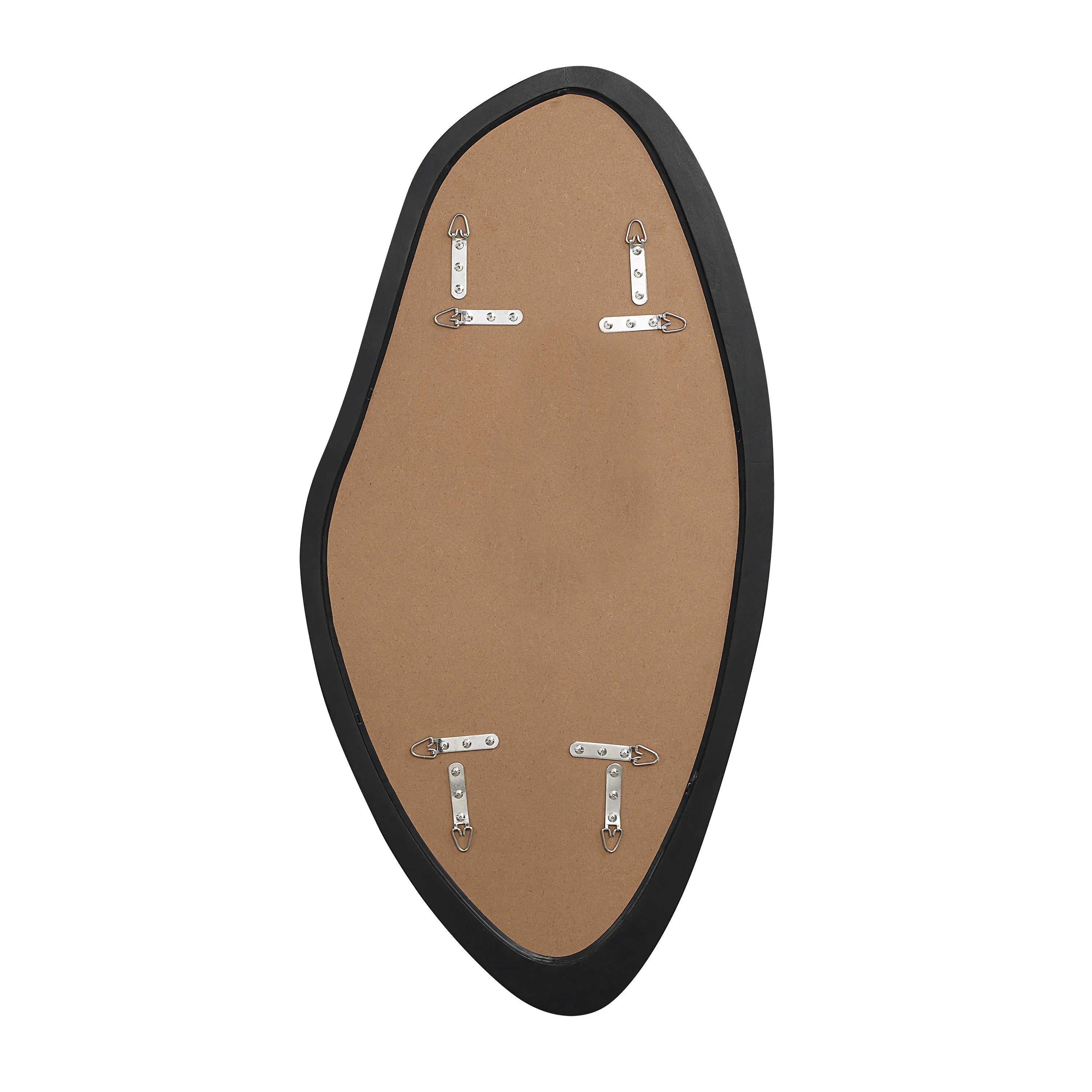 Back view of the Isla Wall Mirror showing mounting brackets and hardware.