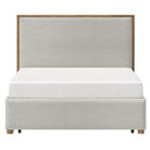 Lena Storage Bed front view with upholstered headboard and clean white studio background.
