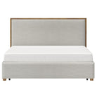 Lena Storage Bed front view with upholstered headboard and clean white studio background