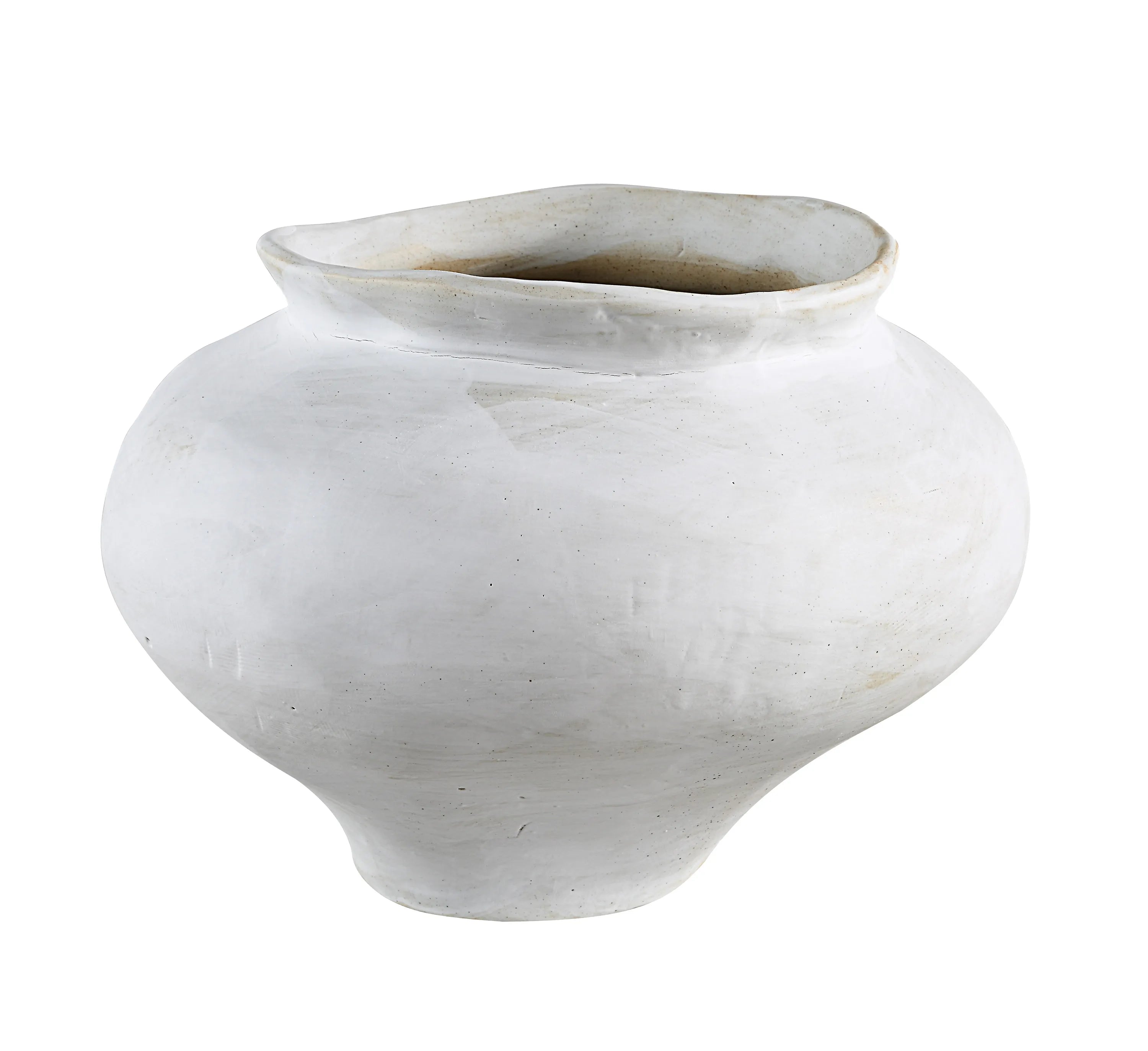 Leros Vase handcrafted in white ceramic with soft rounded form and subtle artisan texture