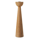Tall Liora Candle Duo holder crafted from natural wood with smooth conical shape and minimalist design
