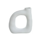 Lunara Vase in matte white with sculptural hollow center and organic modern shape