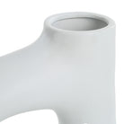 Close-up of Lunara Vase top opening showing smooth matte white ceramic texture