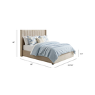 Bed with dimensions labeled on a white background