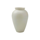 Nara Ceramic Vase with smooth ribbed texture and elegant matte white finish in a minimalist design