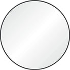 Front view of the Nova Wall Mirror featuring a round design with a slim black metal frame