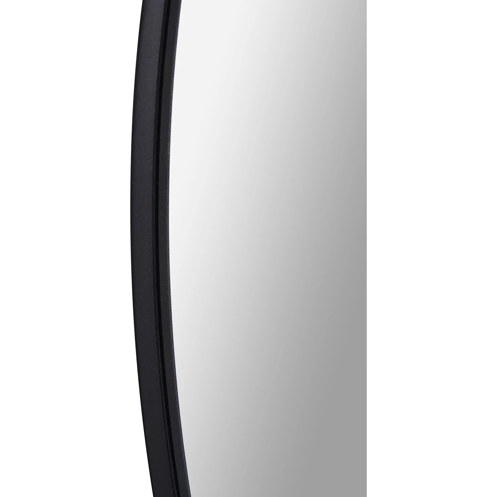 Close-up side view of the Nova Wall Mirror showing the slim black frame detail
