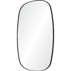 Orion Wall Mirror with an organic rounded rectangular shape and slim black frame on a white background