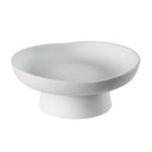Orla Ceramic Bowl in matte white finish with a wide curved rim and elevated pedestal base