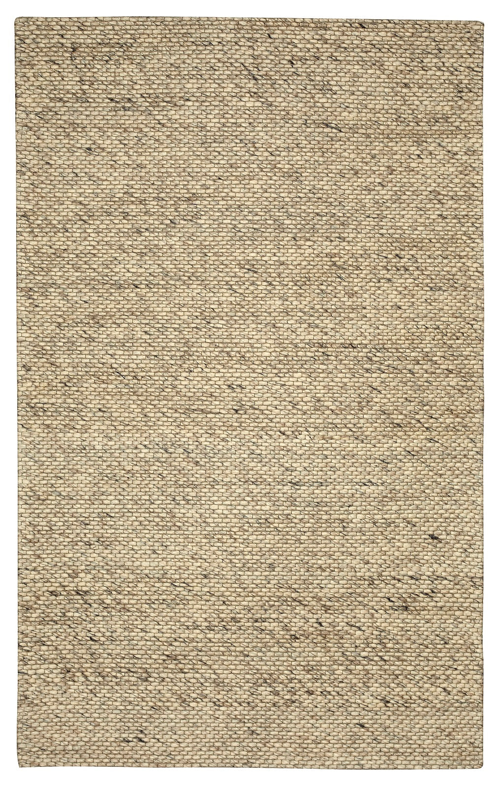 Full overhead view of the rectangular Silas hand-woven wool rug featuring a beige looped texture.