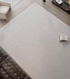 Slate Gray Area Rug shown in close-up from above in a modern living room setting