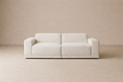 Solis beige linen sofa in a compact 2-module configuration perfect for smaller living spaces.