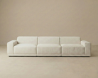 Solis Linen Modular Sofa in a 3-seater straight configuration featuring three connected modules and wide armrests.