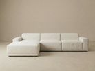 Solis Linen Modular Sofa with left chaise shown from front view in a neutral studio setting