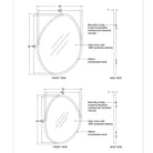 Technical drawing of the Solstice Wall Mirror Set showing dimensions, side view, and mounting details