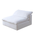 Ultra Softness Modular Cloud Sofa armless piece in natural linen with plush seat and back cushion on white background