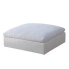 Ultra Softness Modular Cloud Sofa ottoman in natural linen with plush cushion on white background