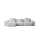 Whisper Breathable Cotton Sofa 3 seater in white cotton muslin fabric on plain white background